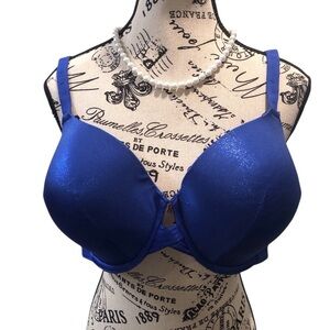 Savage X Fonty 40DD Blue Shimmer Women's Push Up Underwire Bra Emblem